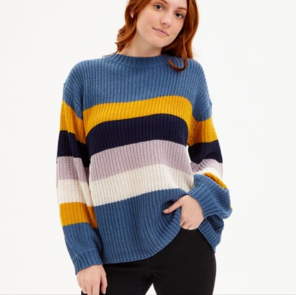 NEW Blue & Yellow Stripe Sweater - Picture 2 of 3